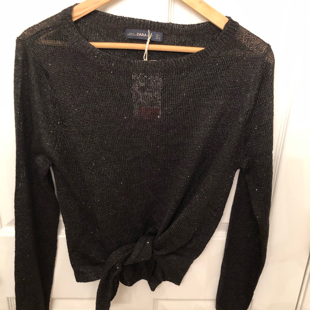 NWT black tie sweater from Zara